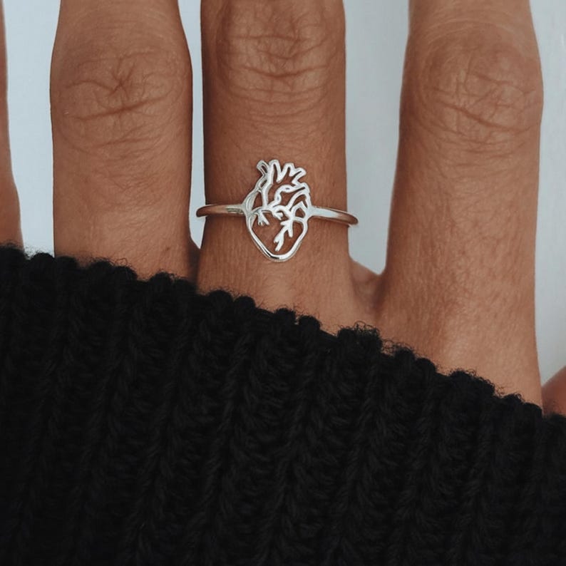 Sacred Heart Necklace Ring Set