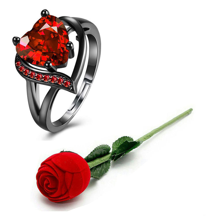 SCARLET RUBY COUPLE RING SET