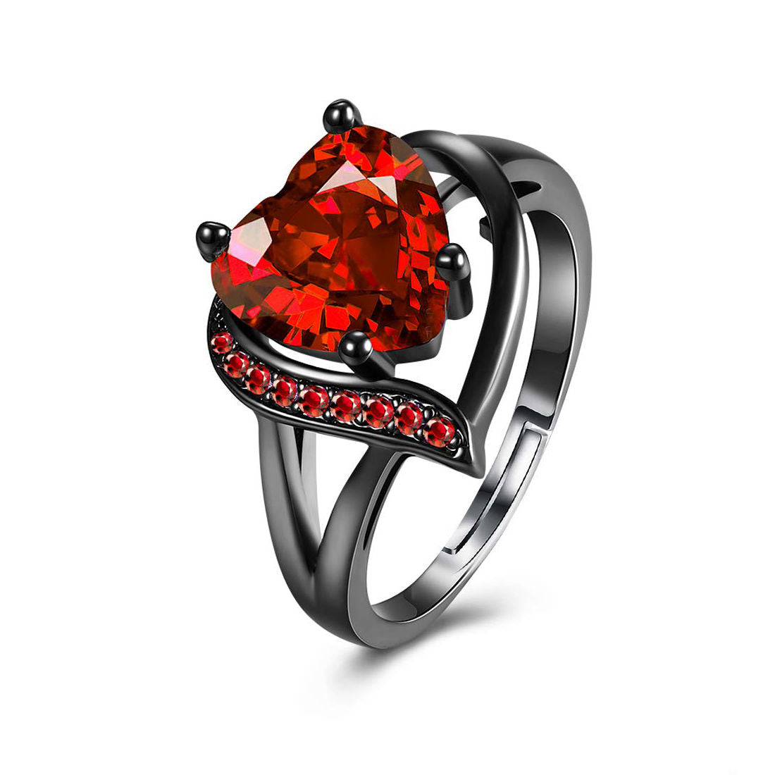 SCARLET RUBY COUPLE RING SET