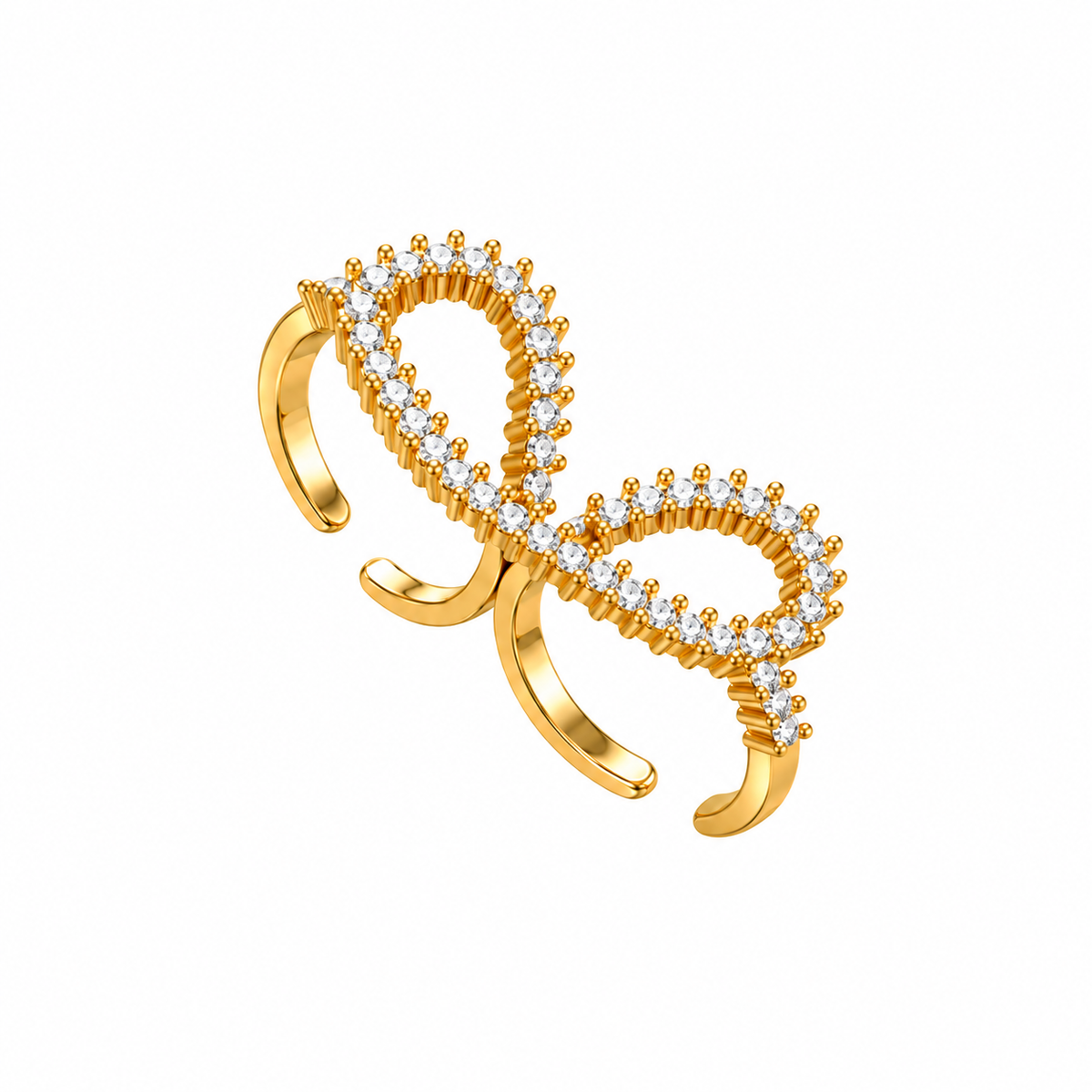 Pavé Gold Heart Ring