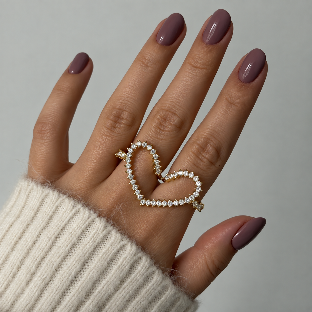 Pavé Gold Heart Ring