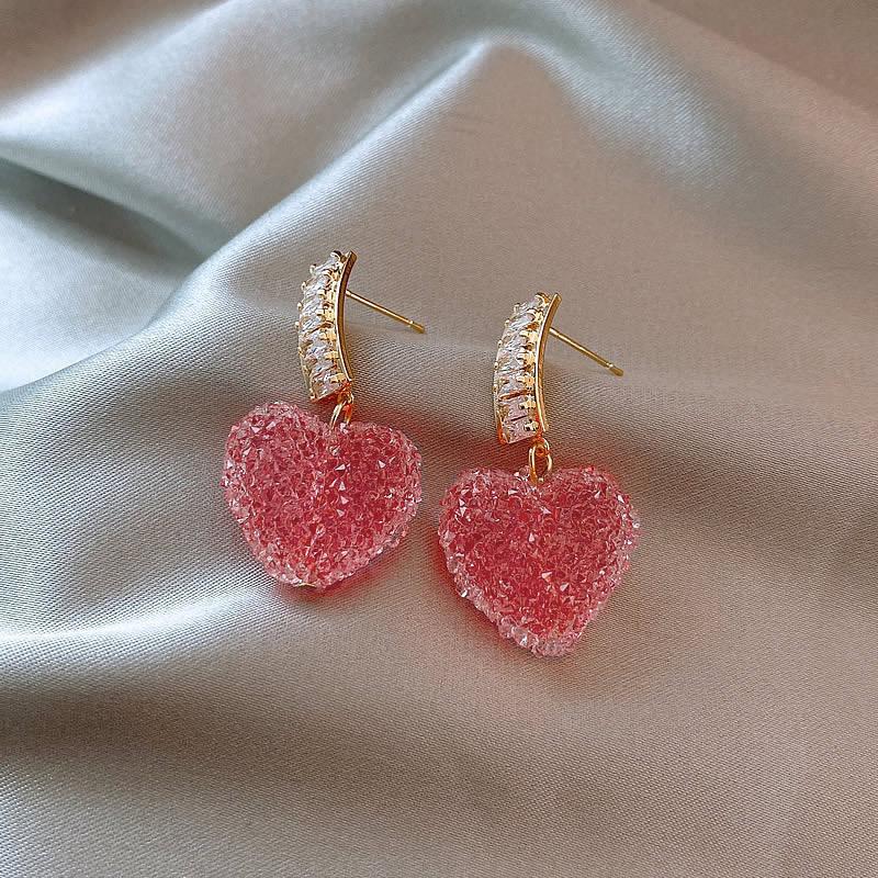 PINK HEART EARRINGS