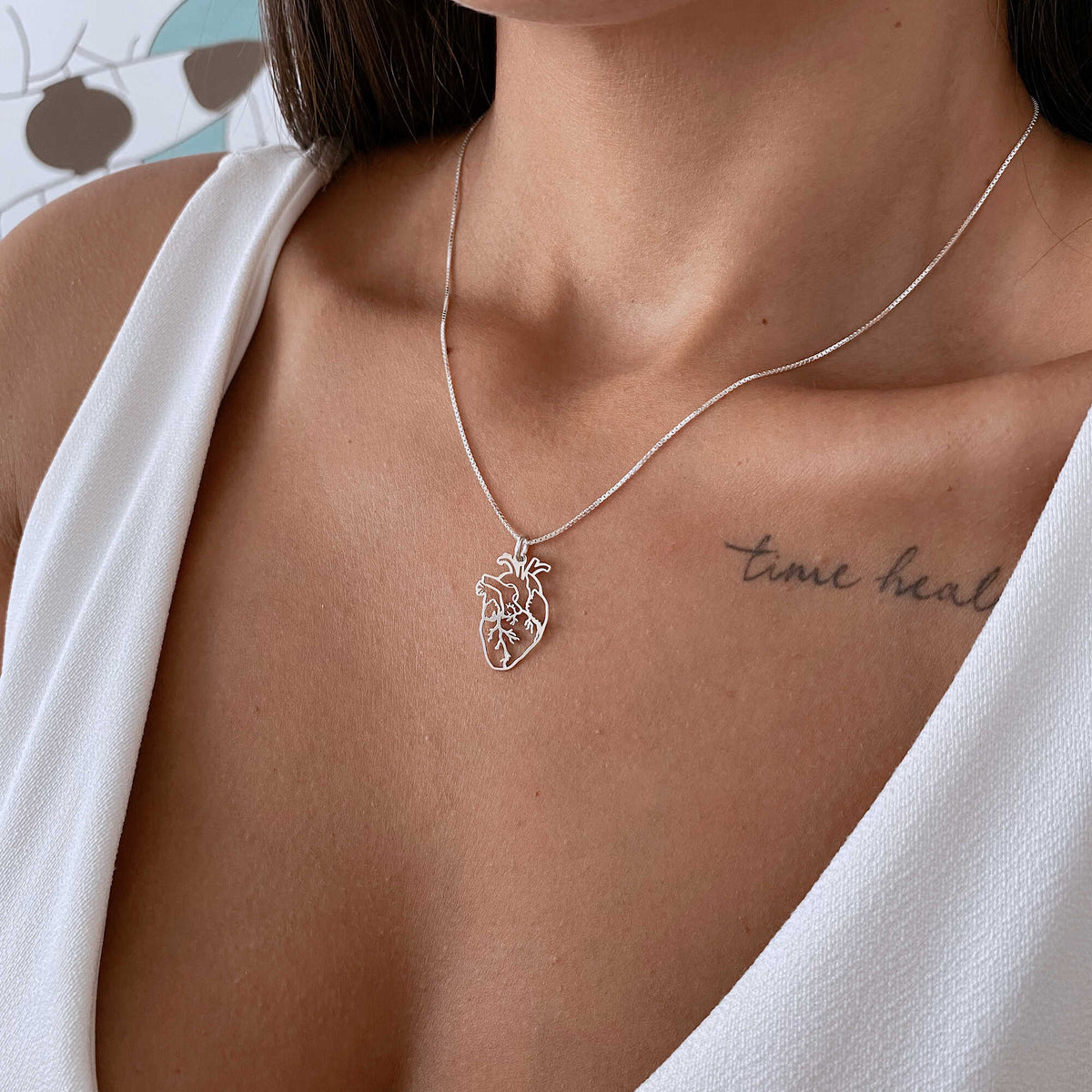 Sacred Heart Necklace Ring Set