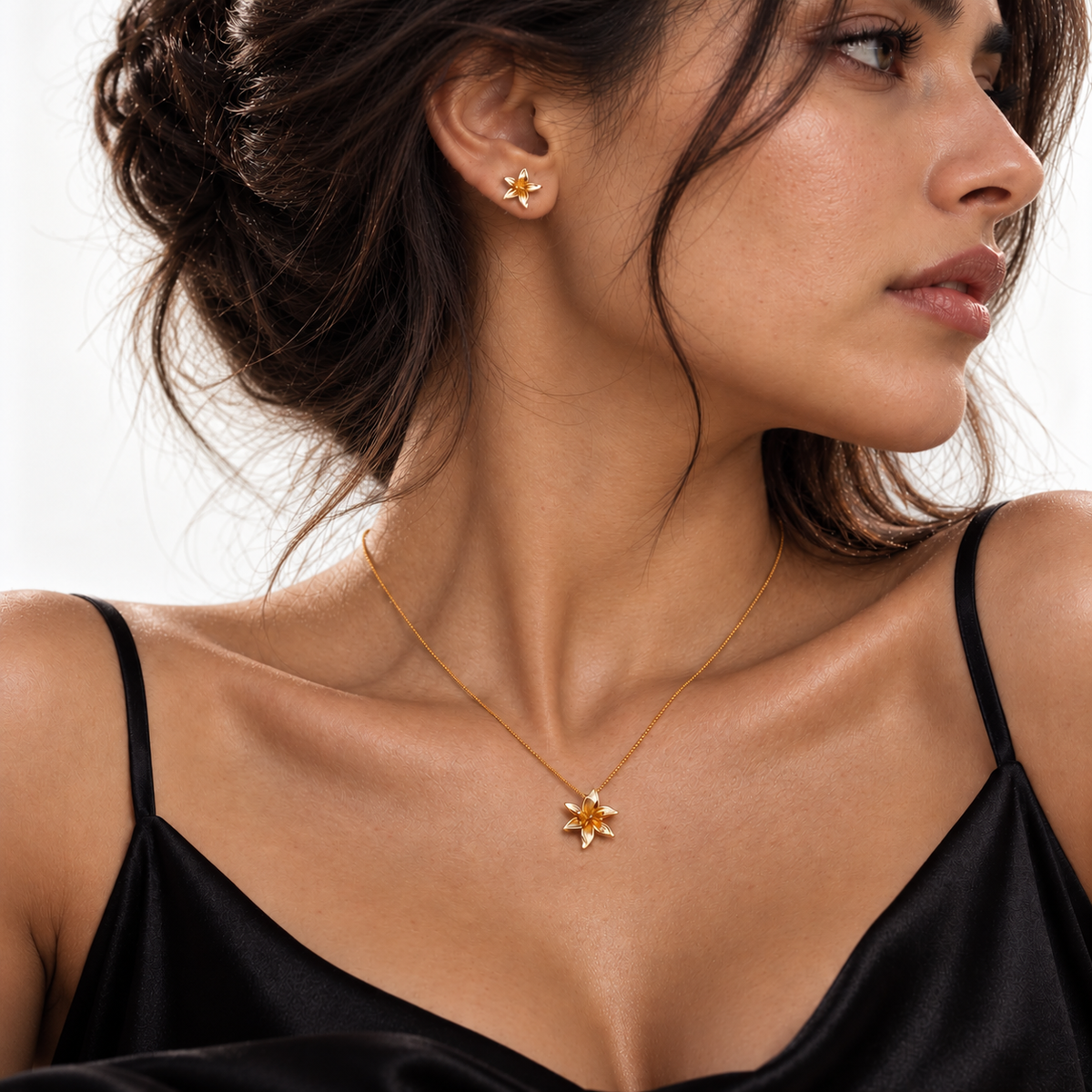 Honey Blossom Necklace Earrings Set