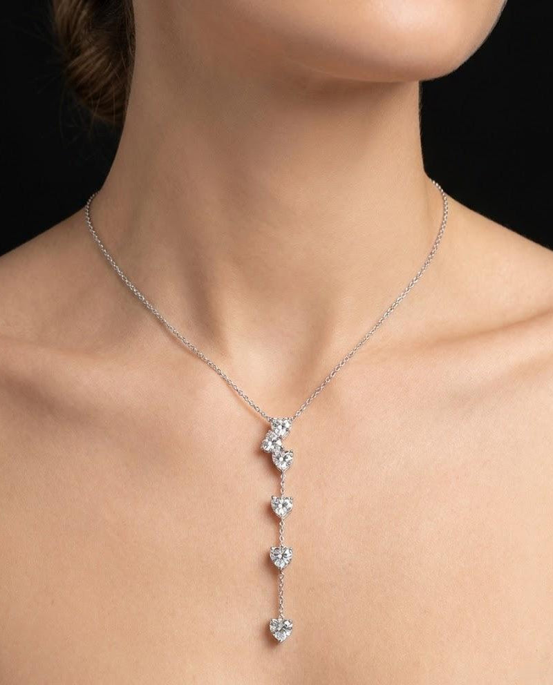 CRYSTAL RAIN DROP HEART SET