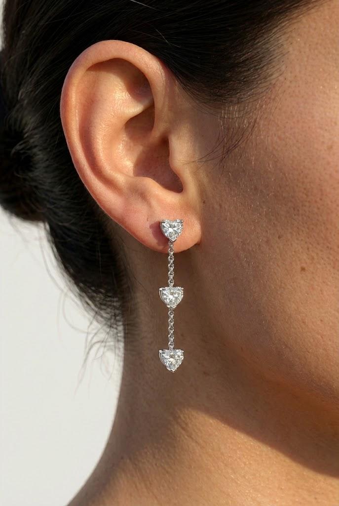 CRYSTAL RAIN DROP HEART SET